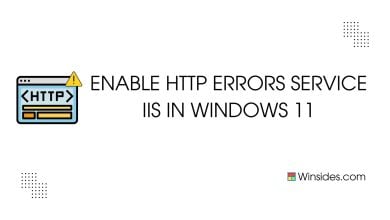 HTTP Errors Service IIS