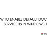 Enable Default Document Service in IIS