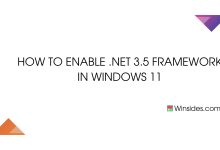 Enable DOT NET 3.5 Framework