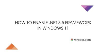 Enable DOT NET 3.5 Framework