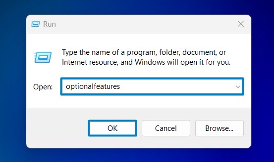 Open Optional Features in Windows 11