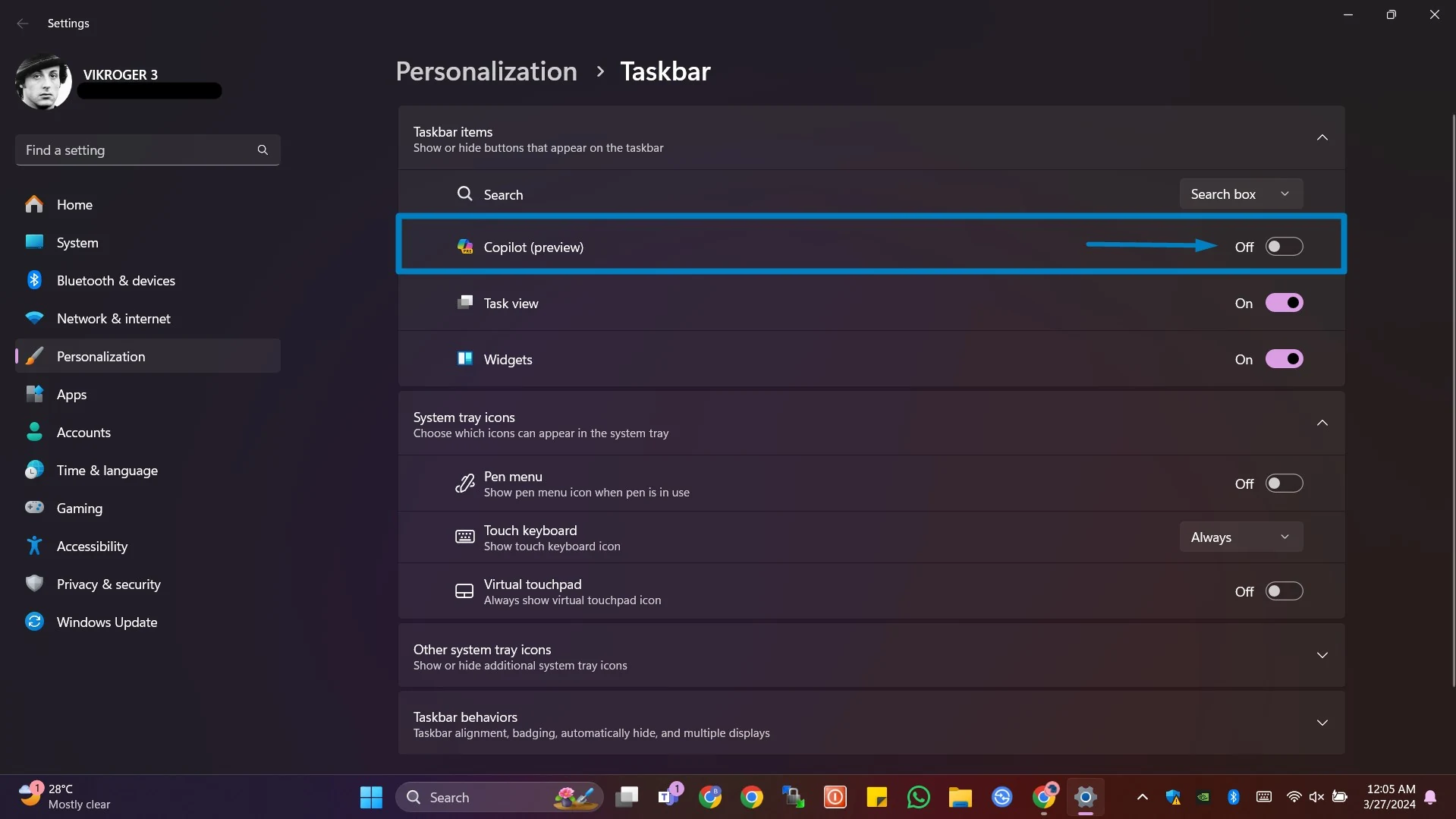 Turn off Microsoft Copilot in Windows 11