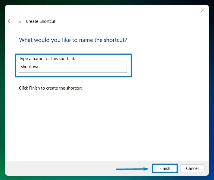 Name the shortcut