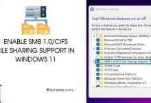 SMB 1.0-CIFS File Sharing Support in Windows 11