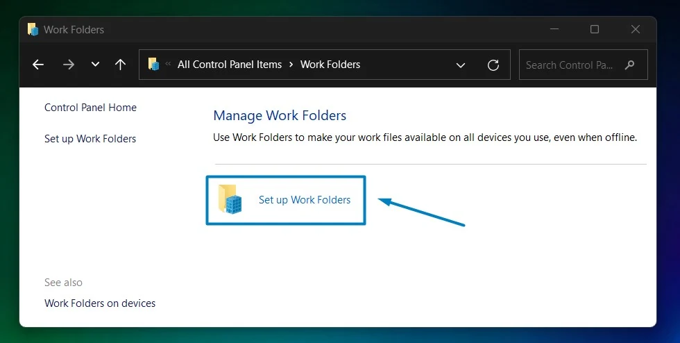 Set up Work Folders