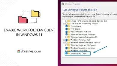 Work Folders Client in Windows 11