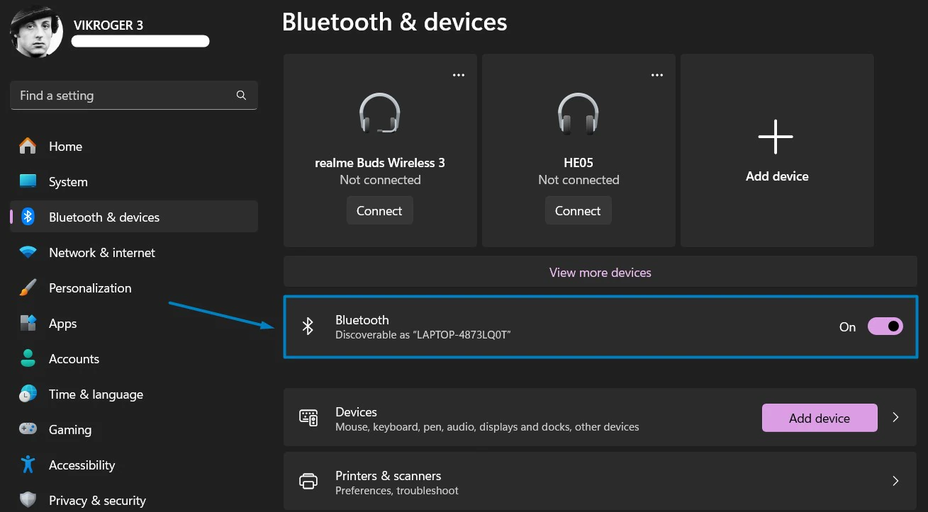 Enable Bluetooth