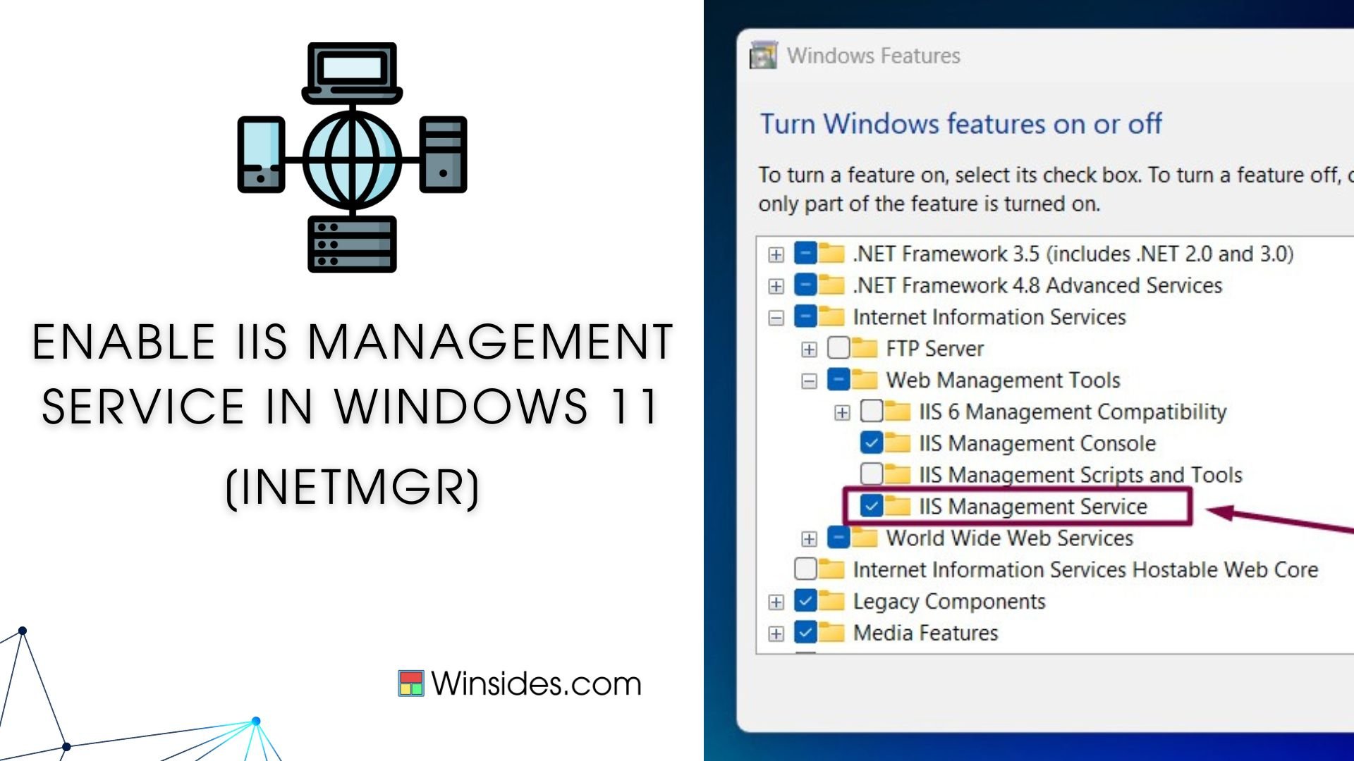 How to Enable IIS Management Service in Windows 11?