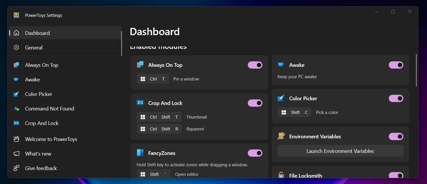 Powertoys in Windows 11