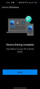 Return to your PC to finish Setup