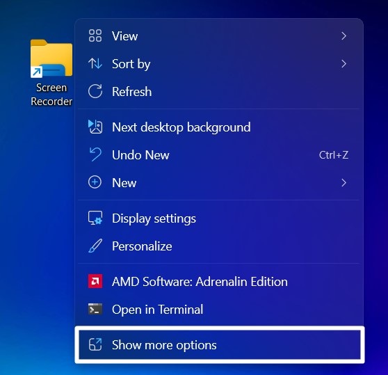 Show more options