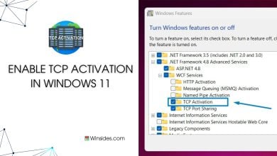 TCP Activation in Windows 11