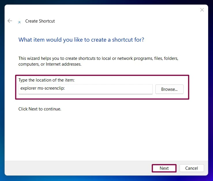 Screen Recorder Shortcut Location in Windows 11