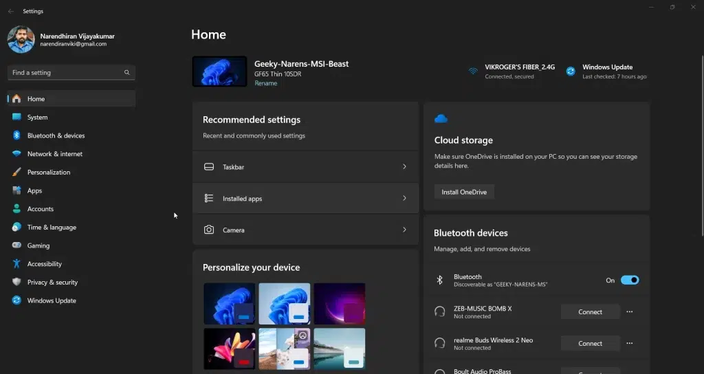 Windows 11 Settings App