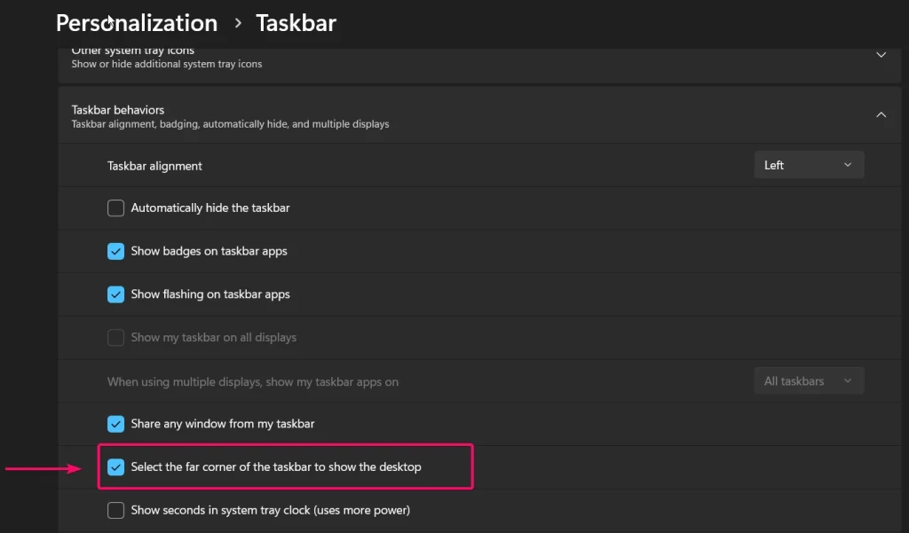 Taskbar Behaviors