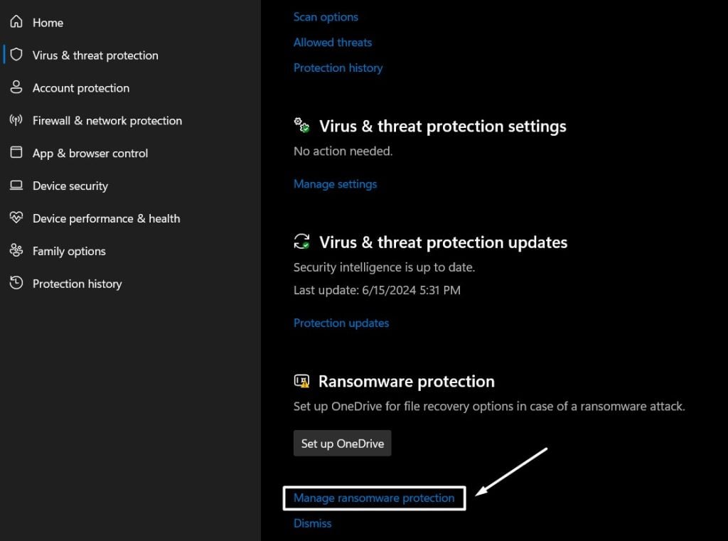 Manage Ransomware Protection in Windows 11