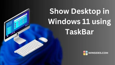 Show Desktop in Windows 11 using TaskBar