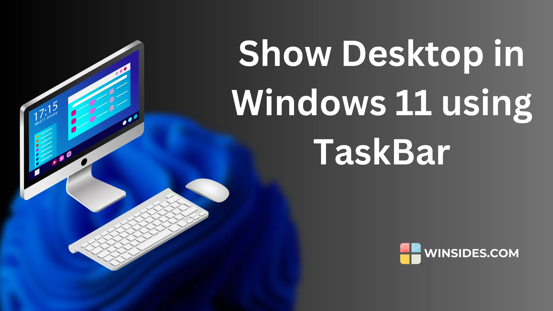 How to select the far corner of the taskbar to show the desktop in
