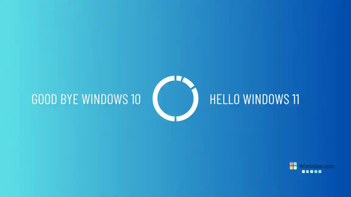 Animation showing the transition from Windows 10 to Windows 11