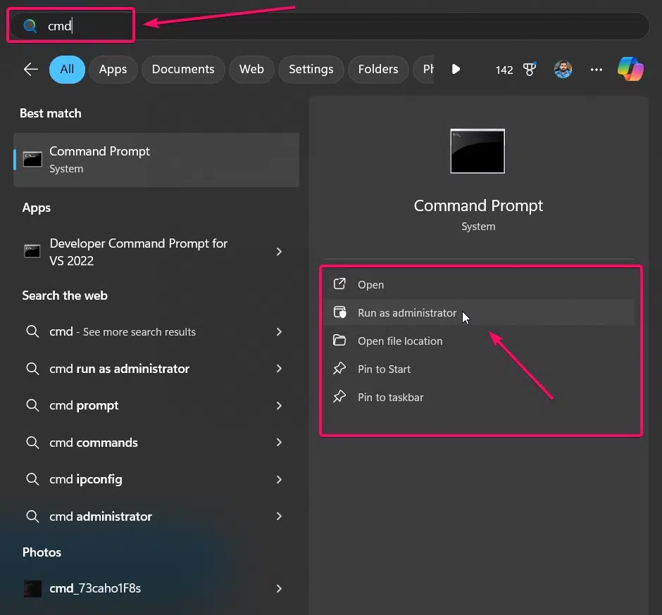 Open Command Prompt