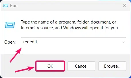 Open Regedit using Run Window