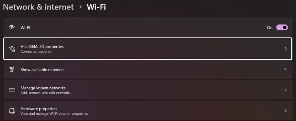 Connected Wifi Network