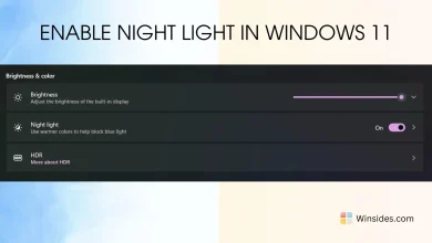 Enable Night Light in Windows 11