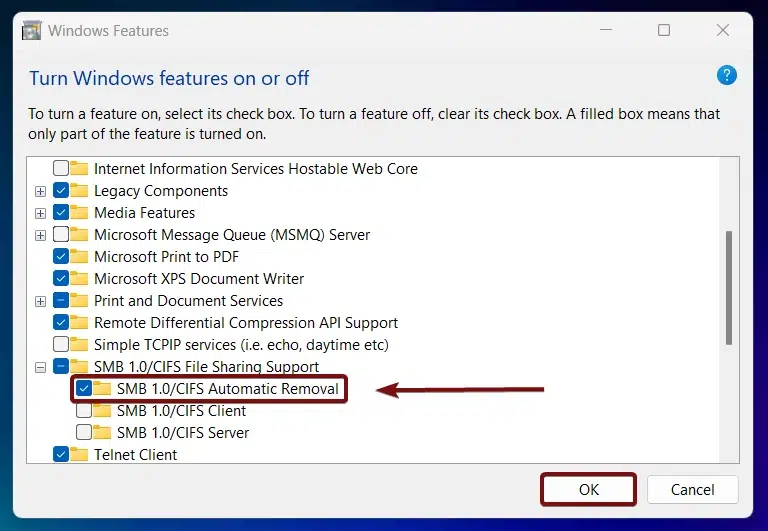 Enable SMB-CIFS Automatic Renewal