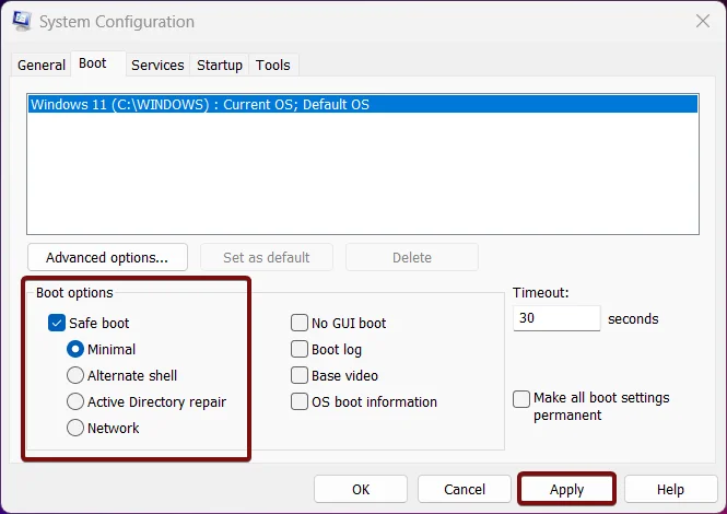 Enable Safe Boot in Windows 11