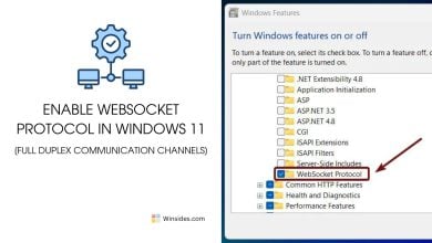 Enable Websocket Protocol in Windows 11