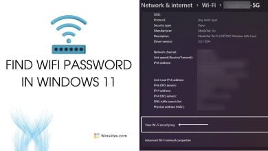 Find WIFI Password in Windows 11