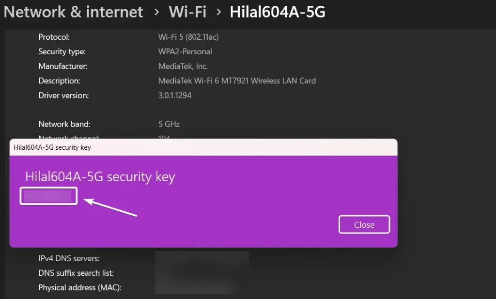 Find WiFi Password in Windows 11