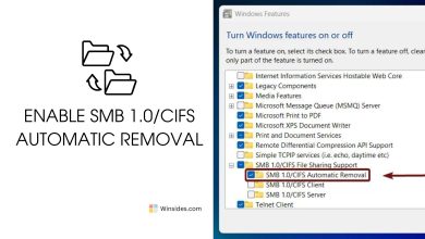 SMB 1.0-CIFS Automatic Removal
