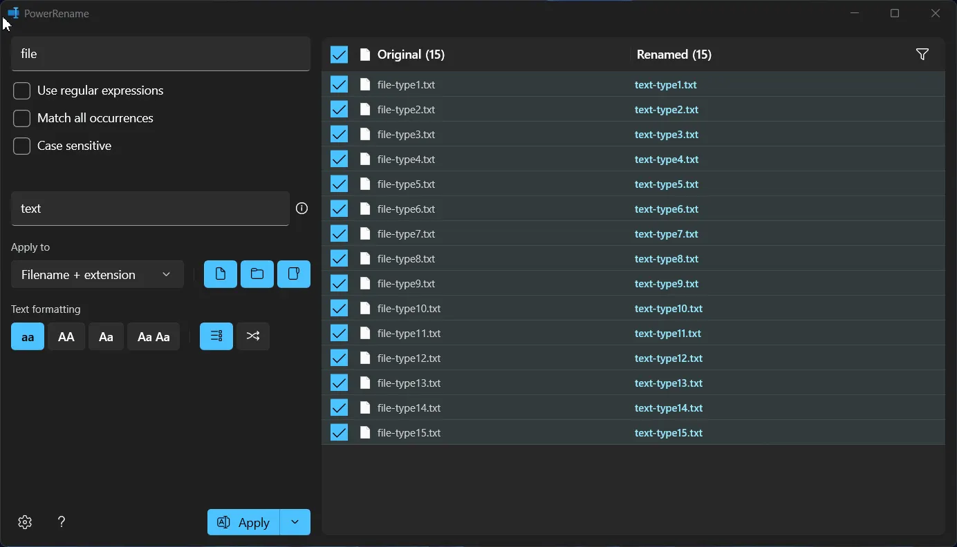 Replace and rename a part of multiple selected filenames in bulk