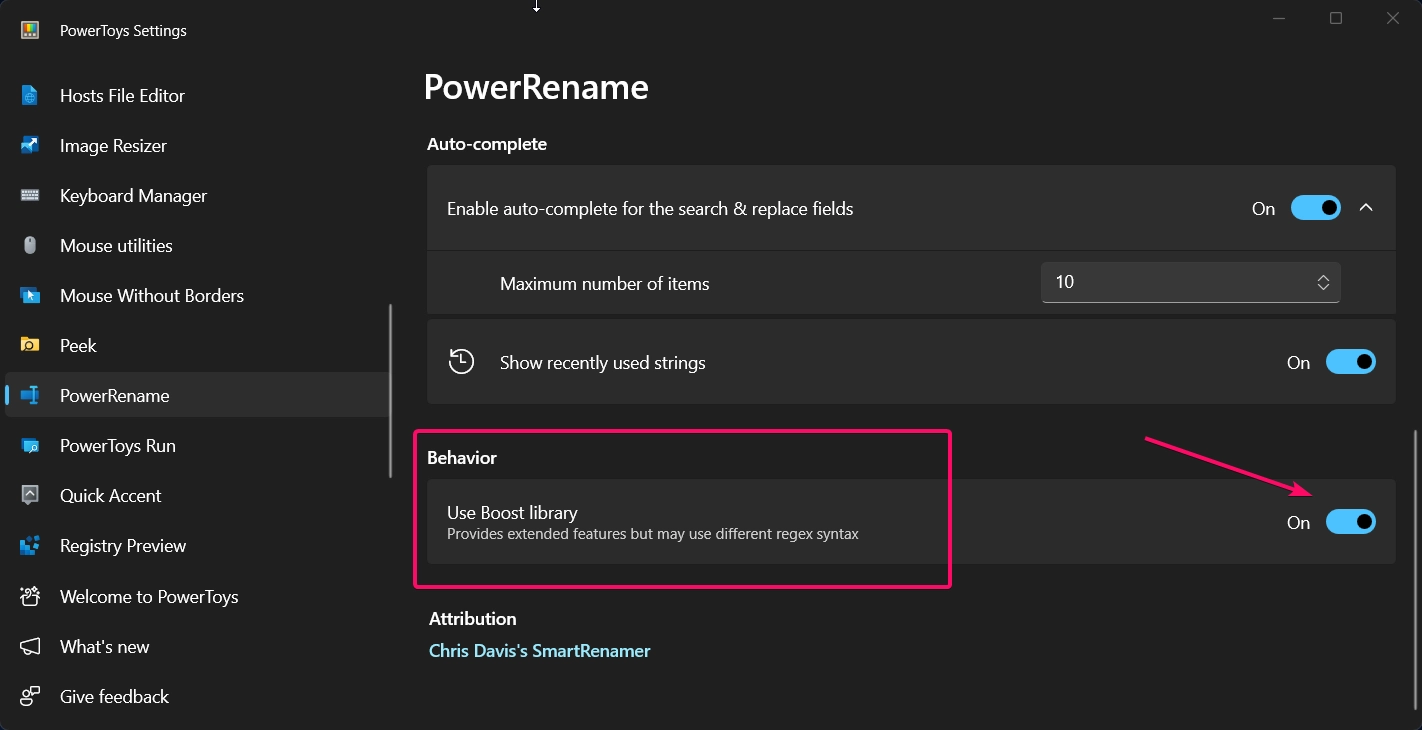 Using Boost Library Regex in PowerRename