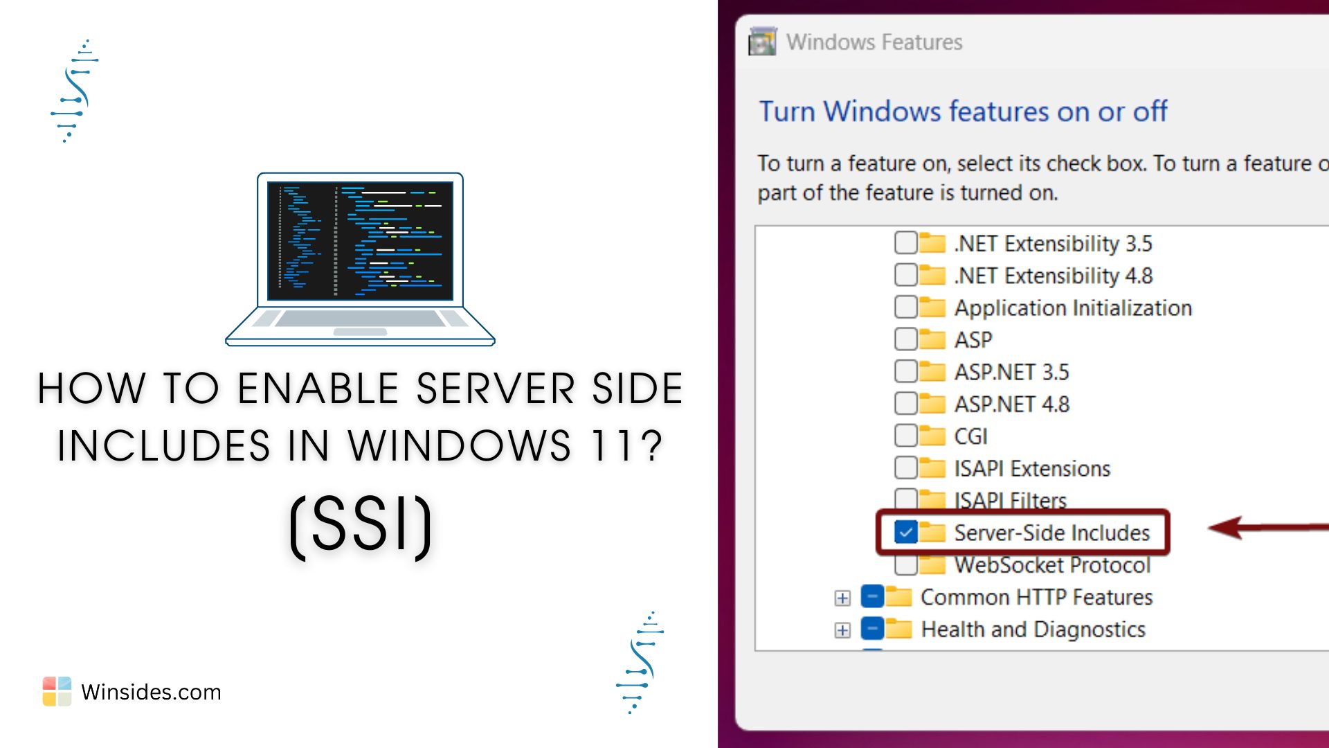 Enable server side includes in windows 11 quick steps