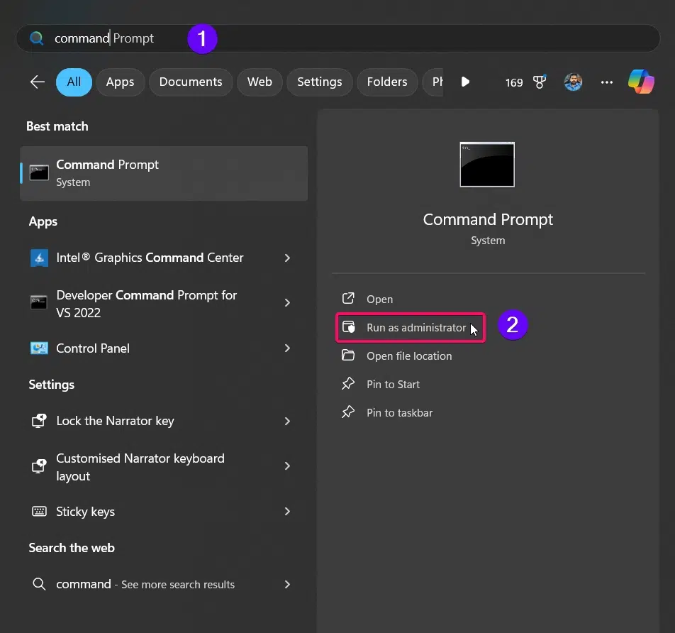 Opening Command Prompt as Administrator