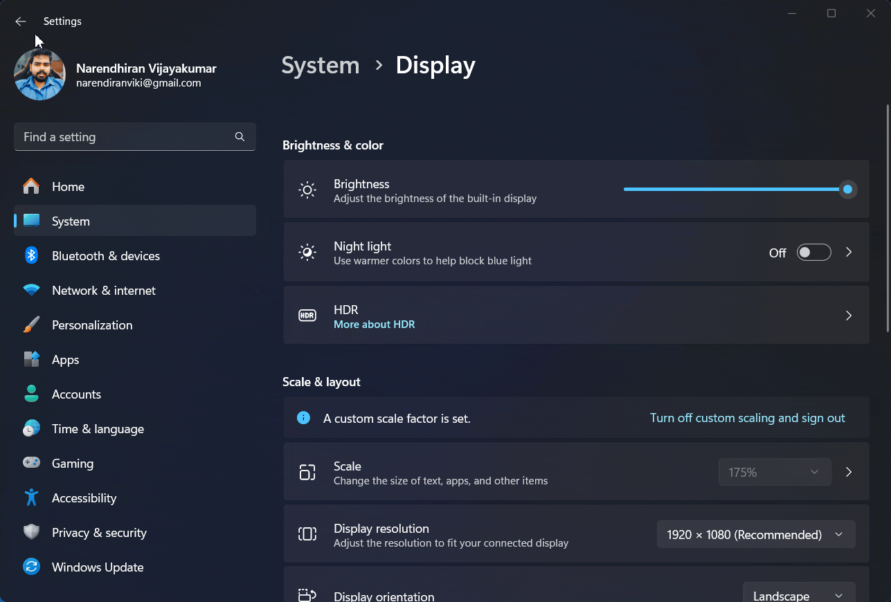 Changing Brightness from Settings App