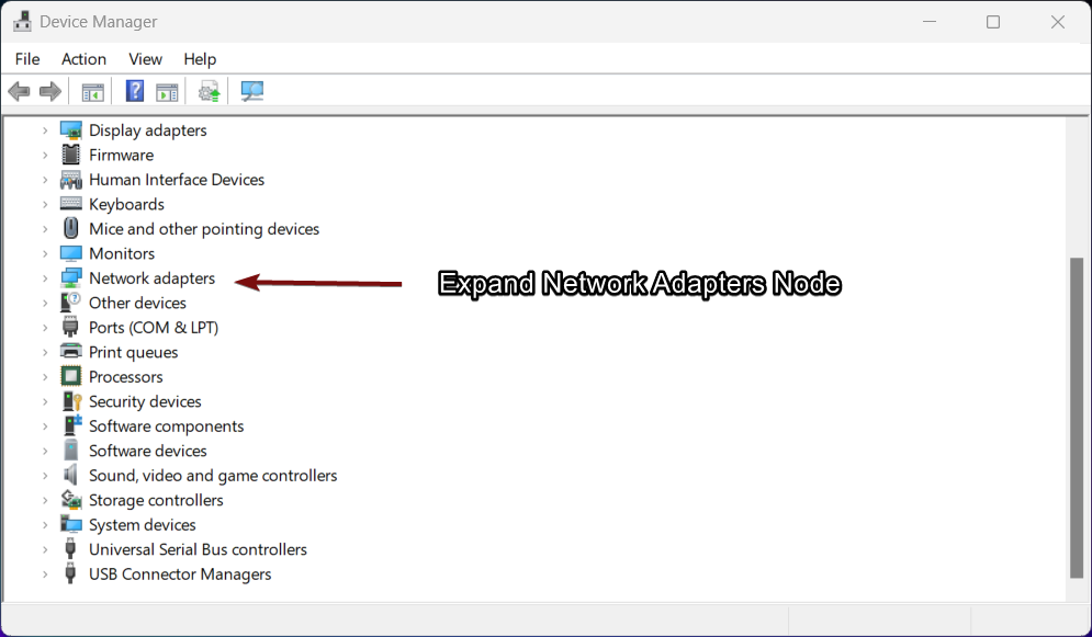 Expand Network Adapters Expand Network Adapters