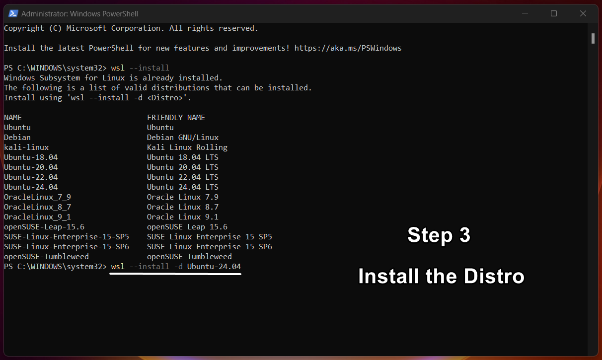 Install the Distro Install the Distro