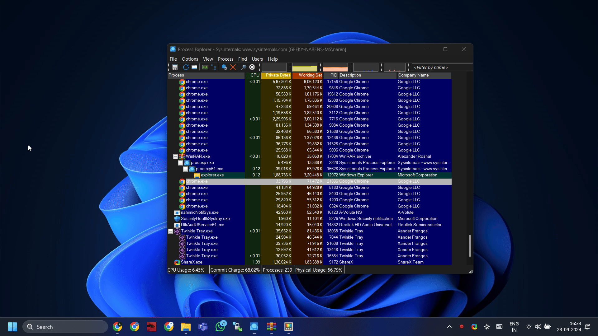 Restarting File Explorer using Process Explorer from sysinternals