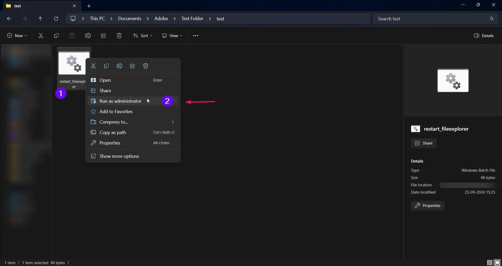 Running Batch file in Administrator mode