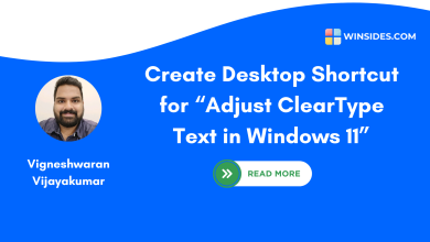 Create Desktop Shortcut for Adjust ClearType Text in Windows 11