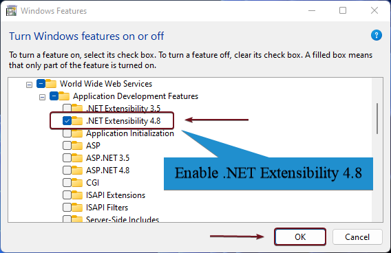 Enable .NET Extensibility 4.8