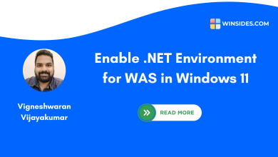 Enable DOT NET Environment for WAS in Windows 11