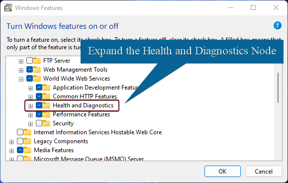 Expand Health and Diagnostics Tree