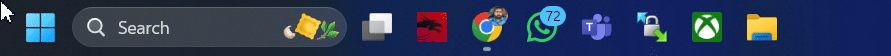 Launching apps from taskbar with the help of Mouse. Launching apps from taskbar with the help of Mouse.