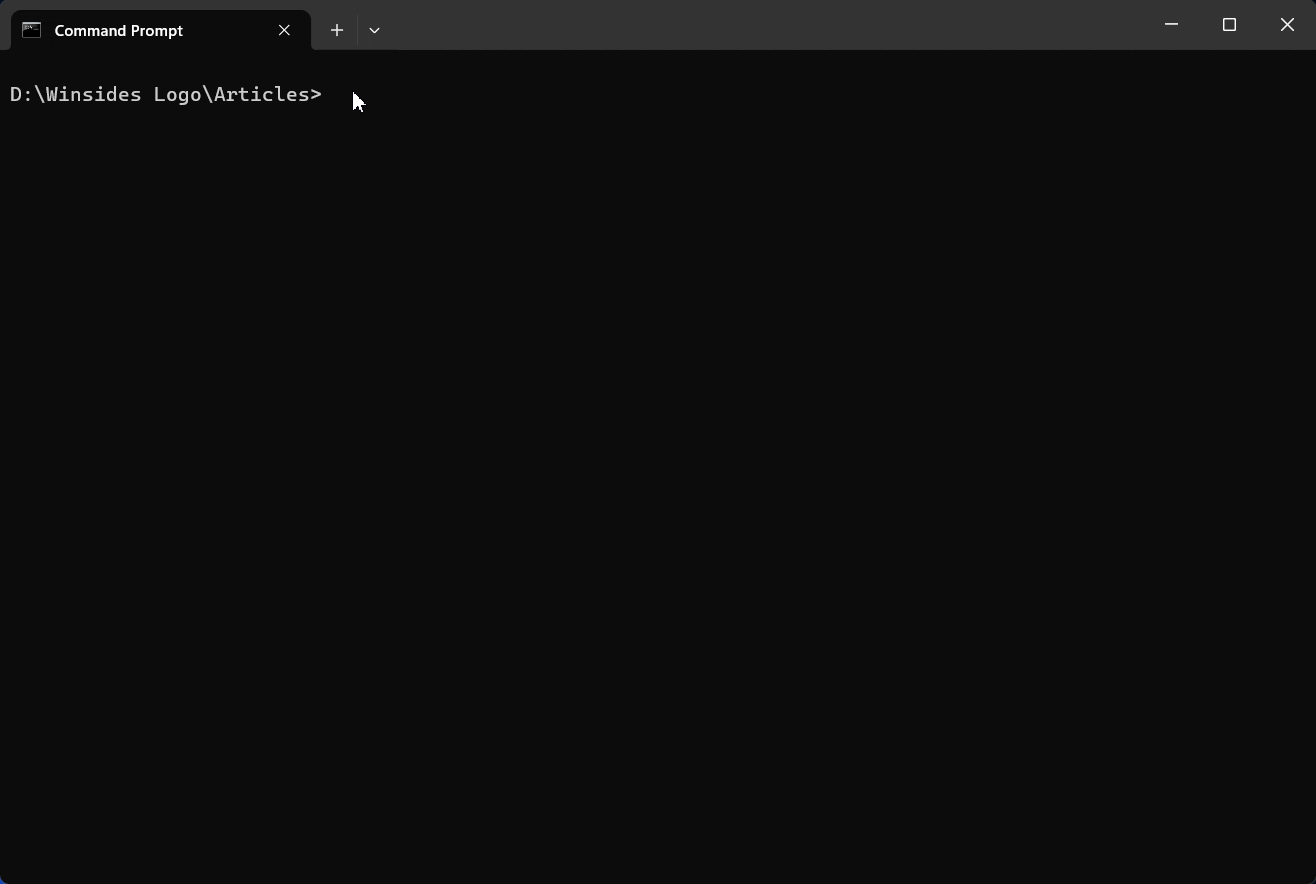 Executing command to display directory size in command prompt Executing command to display directory size in command prompt