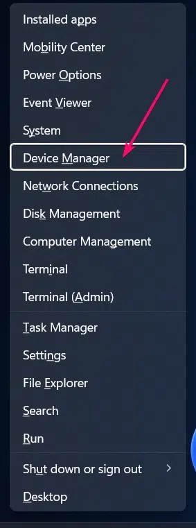 Open Device Manager from Winkey + X Shortcut