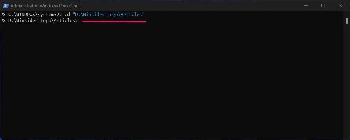 Changing Directory in PowerShell